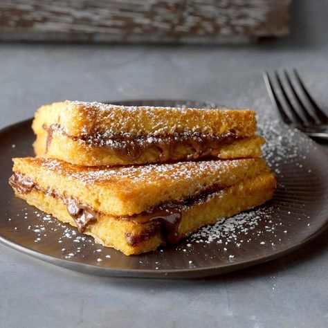 Vanilla French Toast Recipe, Cake French Toast, Ricotta French Toast, Chocolate Toast, Vanilla French Toast, Toasted Sandwich Recipes, Awesome French Toast Recipe, Roti Panggang, French Toast Sandwich