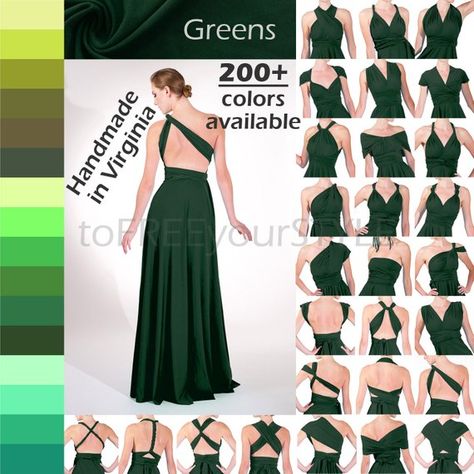 HANDMADE Infinity Dress, FULL style, 200+ colors, Any Size & Length, multiway dress, convertible dre Mismatched Dresses, Best Formal Dresses, Infinity Dress Bridesmaid, Maxi Outfits, Evening Dresses With Sleeves, Convertible Dress, Infinity Dress, Dress Wrap, Dress Bridesmaid