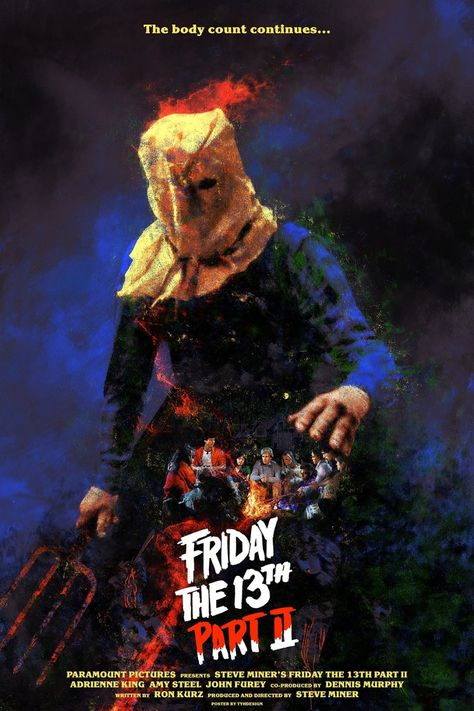 Friday The Thirteenth, Friday The 13th Poster, Horror Villians, Classic Horror Movies Posters, Helloween Wallpaper, The Godfather Part Ii, Slasher Movies, Horror Movie Icons, Horror Artwork