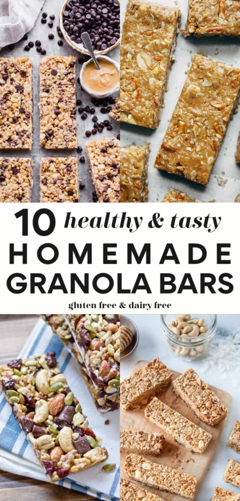 10 Must-Make Healthy Homemade Granola Bars | Nutrition in the Kitch Dairy Free Granola Bars, Healthy Homemade Granola Bars, Soft Granola, Homemade Granola Bar Recipe, Homemade Granola Bars Healthy, Healthy Homemade Granola, Oats Peanut Butter, Homemade Granola Healthy, Honey Granola