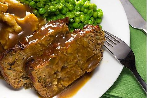 Meatloaf Recipe With Caramelized Onions & Brown Gravy Will Make You Rethink Meatloaf Meatloaf With Brown Gravy, Meatloaf Gravy Recipe, Meatloaf With Gravy, Ground Beef Meatloaf, Beef Meatloaf Recipes, Caramelized Onions Recipe, Beef Meatloaf, Ketchup Recipe, Good Meatloaf Recipe