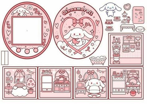 Paper Doll Printable Templates, Hello Kitty Printables, Hello Kitty Crafts, Paper Dolls Diy, Paper Toys Template, Papercraft Printable, Paper Doll House, Cool Paper Crafts, Easy Paper Crafts Diy