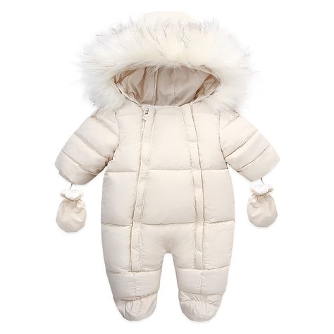 PRICES MAY VARY. High quality Materials: The baby winter snow suit is made of high-quality polyester fiber. The infant snowsuit have double zipper closure in the front, it can be worn in a short time to prevent the baby from catching cold during the changing process Warm Design: The newborn winter snowsuit keep baby's head and ears inside and warm when outing. The toddler snowwearcomes with gloves to keep your cute baby's hands warm. Note: The feet of 0-6 Month and 6-12 Month are connected and n Baby Cosplay, Winter Romper, Winter Newborn, Baby Snowsuit, Baby Overall, Toddler Jacket, Snow Wear, Baby Jumpsuit, Kids Outerwear