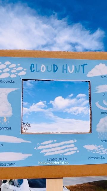 Cloud Hunt Printable, Clouds For Kids, Toddler Outdoor Play, Types Of Clouds, Weather Activities For Kids, March Themes, Happy Mothers Day Wishes, Summer Camp Activities, Weather Theme