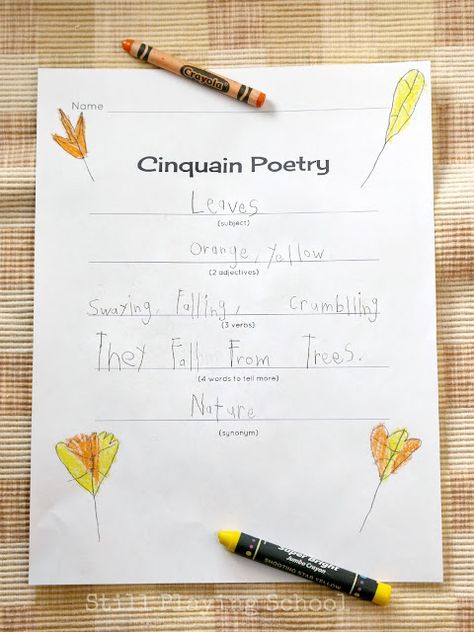 Cinquain Poetry, Cinquain Poems, Poetry Tea, Poetry Tea Time, Poems For Kids, Poetry Activities, Poetry Unit, Writing Anchor Charts, Poetry For Kids