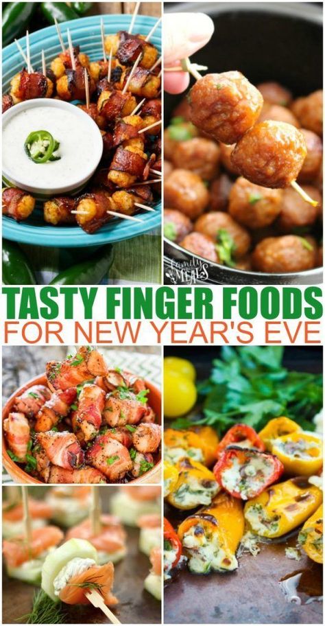 New Years Apps Appetizers, New Years Eve Snacks Appetizers Easy, New Years Appetizer Recipes, Apps For New Years Eve, Finger Foods For New Years, New Years Eve Hors D’oeuvres, New Years Eve Apps, Nye Snacks Party Appetizers, New Years Eve Dinner At Home