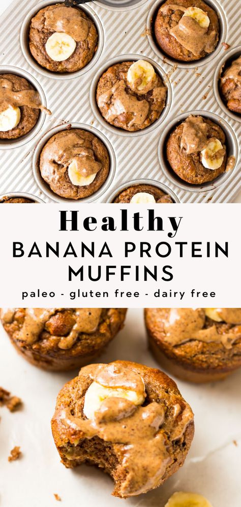 Gluten Free Dairy Free Recipes Meal Prep, Protein To Go Breakfast, Protein Muffins With Bananas, Macro Muffin Recipe, Gf Df Protein Snacks, Low Carb Banana Protein Muffins, Gf Df Protein Muffins, Protein Banana Oatmeal Muffins, Healthy Breakfast With Protein Powder