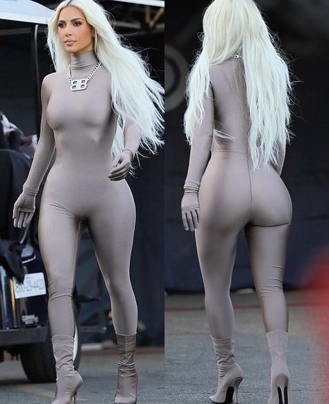 Kim Kardashian Bodysuit, Kim K Blonde, Kardashian Style Outfits, Kim Kardashian Blonde, Kylie Jenner Street Style, Black Man White Girl, Kardashian Beauty, Kim Kardashian Outfits, Kim K Style