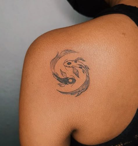 Yin Yang Tattoos, Pisces Tattoos, Men Tattoos, Koi Tattoo, Fish Tattoo, Discreet Tattoos, Dainty Tattoos, Subtle Tattoos, Aesthetic Tattoo