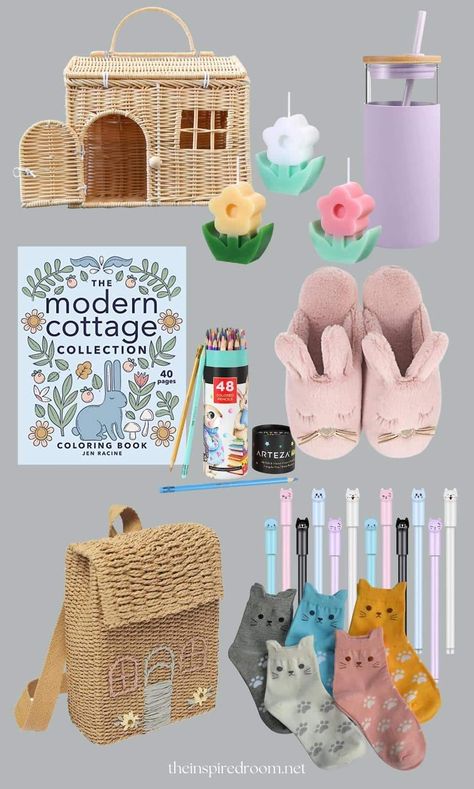 Easter Basket Ideas + Spring Gift Guides - The Inspired Room Bunny Basket Ideas, Easter Basket Aesthetic, Spring Gift Basket, Dollhouse Purse, Spring Baskets, Burlap Bunny, Make Your Own Chocolate, Cat Pen, Spring Basket