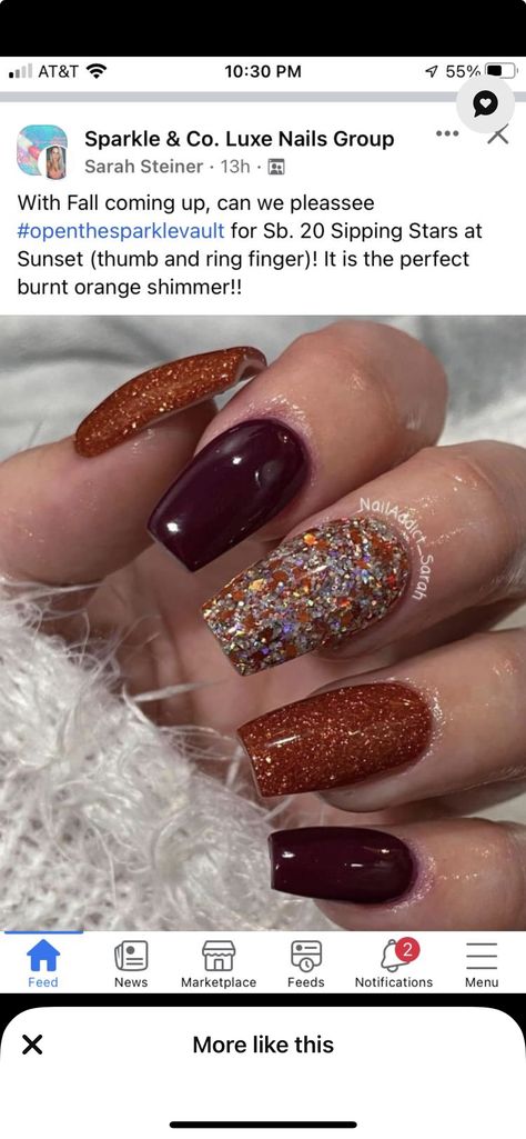 Square Gel Nails, Manicure Nail Designs, November Nails, Short Gel Nails, Fall Gel Nails, Fall Nail Art Designs, Fancy Nails Designs, Thanksgiving Nails, Cat Eye Nails