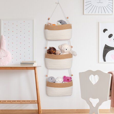 Baby Closet Organization, Wall Hanging Basket, Basket Organizer, Baby Closet, Closet Accessories, Nursery Storage, Stuffed Animal Storage, Basket Organization, Hanging Organizer