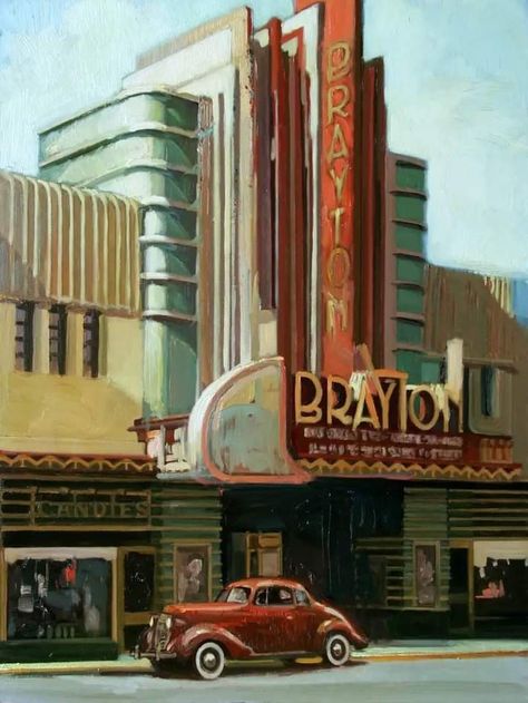 Art Deco Theater, Art Deco Paintings, Summer Deco, Streamline Moderne, Art Deco Illustration, Art Deco Buildings, Livingstone, Art Deco Posters, Art Deco Architecture