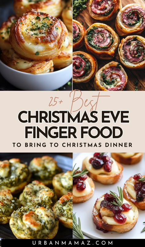 Christmas Eve Finger Food Ideas On A Budget Easy Christmas Eve Food Ideas, Christmas Eve Treats, Simple Christmas Meals, Finger Foods For Christmas Eve, Holiday Appetizers Easy Finger Foods, Christmas Eve Finger Foods, Christmas Eve Party Ideas Food, Christmas Eve Appetizers Parties Food, Christmas Appetizers Easy Finger Foods