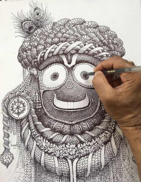 Buddhist Art Drawing, Ancient Drawings, Pen Art Work, Lord Jagannath, Pencil Sketch Images, Mandala Art Therapy, Pen Art Drawings, Baby Krishna, Indian Folk Art