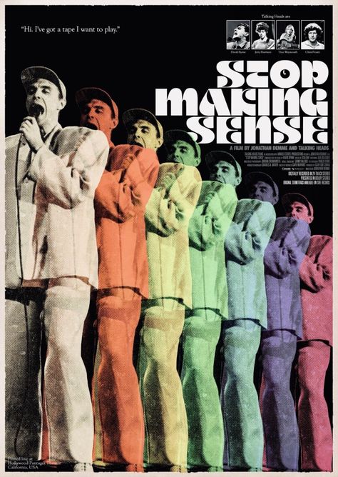 Talking Heads Poster, Stop Making Sense, New Wave Music, Frame Home Decor, Dorm Posters, Music Posters, Talking Heads, Rock Posters, Gig Posters