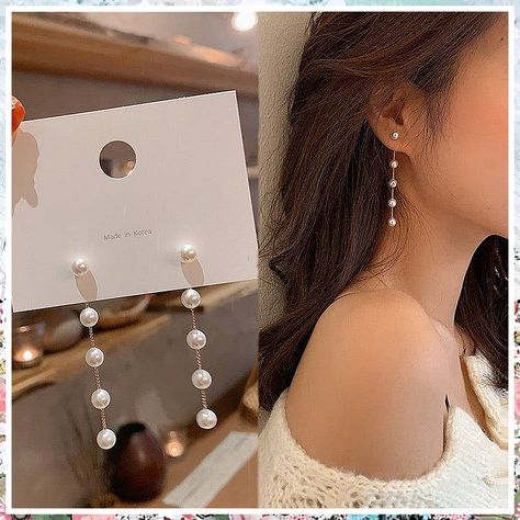 Wedding Earrings - Who does not enjoy getting a great deal from leading brands. Click to find out more NOW! Long Pearl Earrings, Prom Accessories, Wedding Pendant, Long Tassel Earrings, Prom Jewelry, Wedding Party Jewelry, Classic Earrings, Tassel Drop Earrings, Rhinestone Wedding