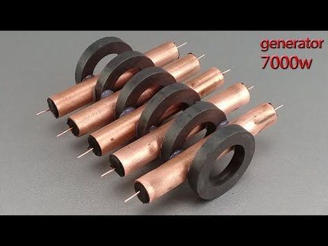 I make 220v free energy generator with copper wire use copper pipe and magnet - YouTube Magnetic Power Generator, Copper Diy Projects, Solar Heater Diy, Alternative Energy Projects, Tesla Free Energy, Magnetic Generator, Magnet Generator, Arduino Projects Diy, Diy Generator