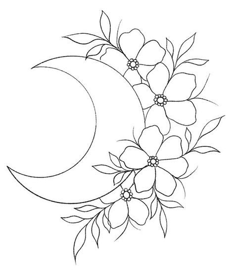 Black And White Outline Art, Pencil Outline Drawings, Outline Art Simple, Flower Drawing Outline, Embroidery Outline Designs, Flower Outline Drawing, Traceable Drawings, Outline Pictures, Easy Flower Drawings