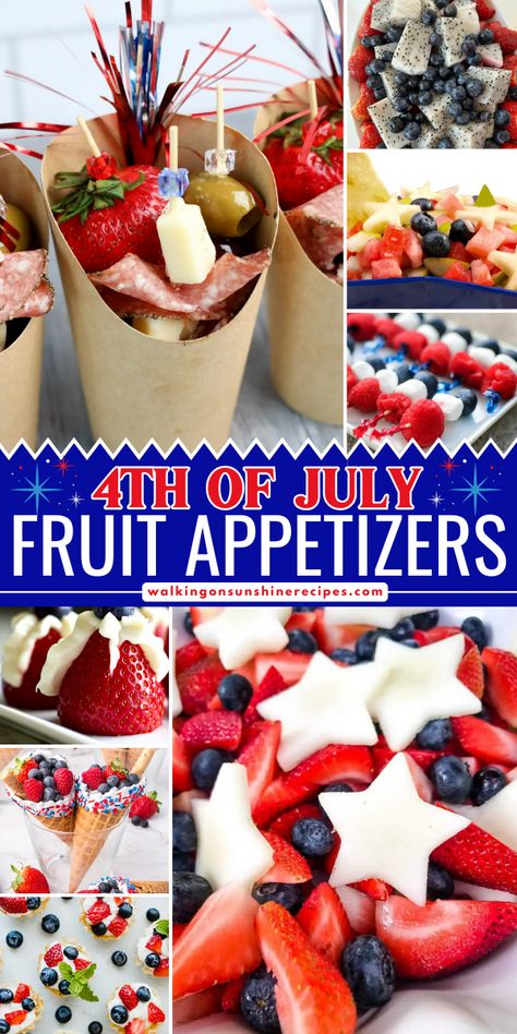 Forget the same old chips and dip for your summer entertaining! Get ready to dazzle your guests with a burst of red, white, and blue flavor with this collection of 4th of July Fruit Appetizers. 4th Of July Fruit, Blue Apps, Ricotta Crostini, Fruit Appetizers, Chips And Dip, Fruit Skewers, Best Appetizer Recipes, Fruit Dip, Summer Entertaining