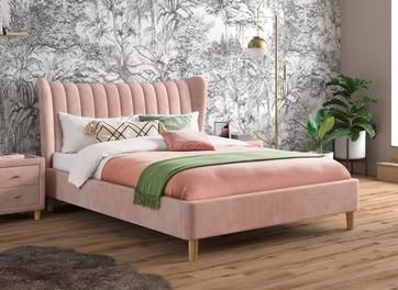 Pink Velvet Bed, Velvet Beds, Velvet Bed Frame, Pink Bed, Hero Image, Velvet Upholstered Bed, Pink Bedrooms, Velvet Bed, Upholstered Bed Frame