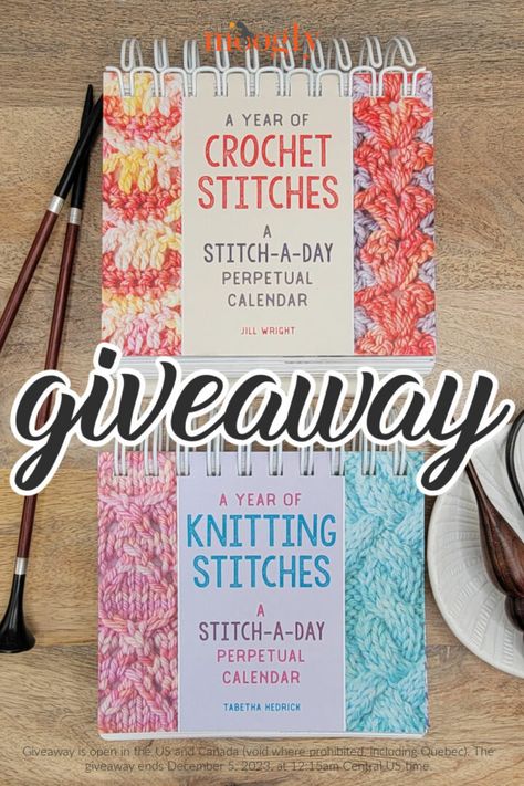 Crochet and Knit Stitch-a-Day Perpetual Calendar Giveaway - moogly Knit Coaster, Quilt Books, Freebies Pattern, Knitted Cushion Covers, Knitting Board, Knitted Pouf, Knit Rug, Knitted Cushions, Knit Basket