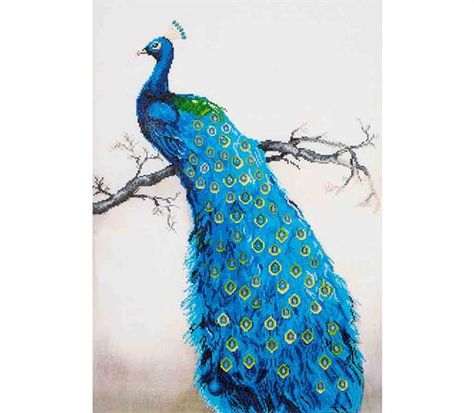 Diamond Dotz, Peacock Painting, Blue Peacock, Peacock Art, Large Artwork, Painting Blue, Watercolor Canvas, Art Kits, Plein Air Paintings