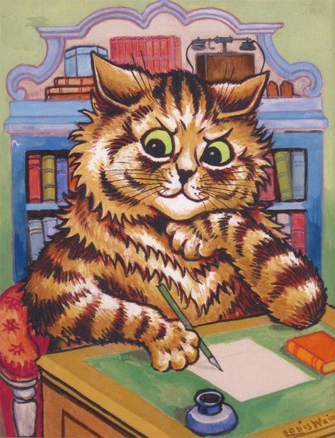 Louis Wane Cat, Louis Wane, Louise Wain, Cat Gouache, Cat Artist, Louis Wain Cats, Nyan Nyan, Louis Wain, Cat Art Illustration