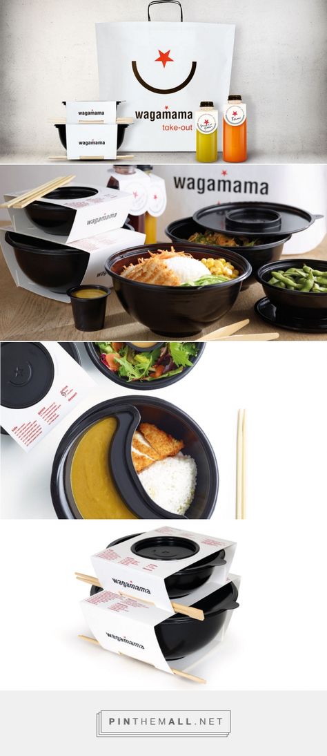 wagamama take-out — The Dieline - Branding & Packaging Ramen Takeaway Packaging, Simple Food Packaging, Food Box Packaging Design, Take Out Packaging, Takeout Packaging, Takeaway Packaging, Interesting Packaging, Clever Packaging, Food Box Packaging