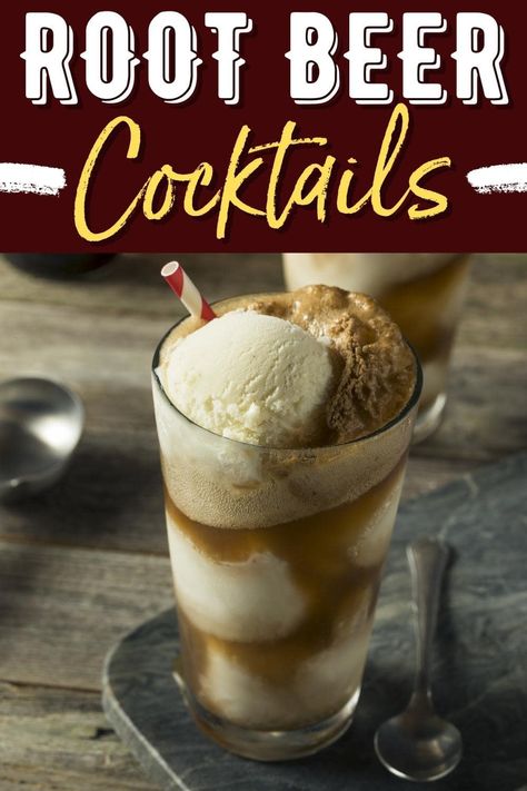 One sip of these boozy root beer cocktails, and you'll feel like a kid again. They're bubbly, fruity, and wonderfully unique drinks everyone will love. Root Beer Float Cocktail, Root Beer Alcoholic Drinks, Root Beer Cocktail, Flavored Vodka Drinks, Beer Mixed Drinks, Whiskey Drinks Recipes, Unique Drinks, Beer Cocktail Recipes, Sweet Bourbon