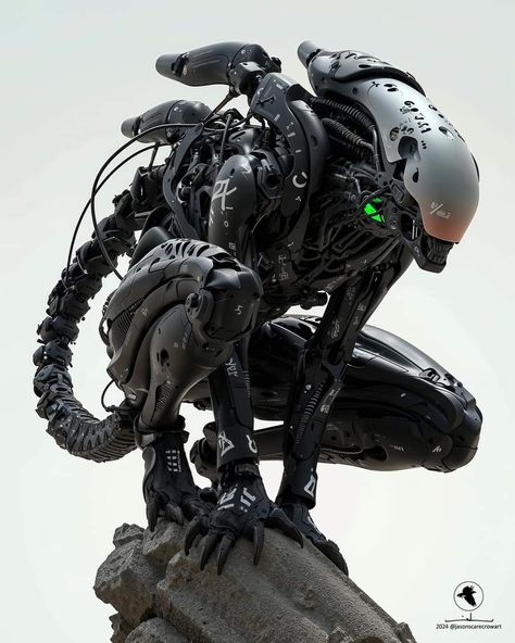 Alien Robot Art, Alien Robot, Predator Alien Art, Alien Artwork, Cyborgs Art, Arte Alien, Cool Robots, Arte Robot, Alien Concept