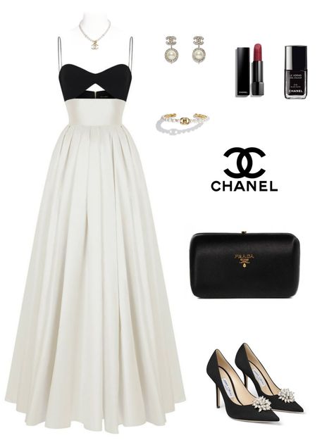 Formal Dress Polyvore, Chanel Elegant Dress, Expensive Party Dress, Korean Luxury Fashion, Fancy Expensive Dresses, Luxury Dress Classy Formal, Premiere Outfits Fame Dr, Elegant Outfit Classy Rich Dress, Expensive Dresses Classy