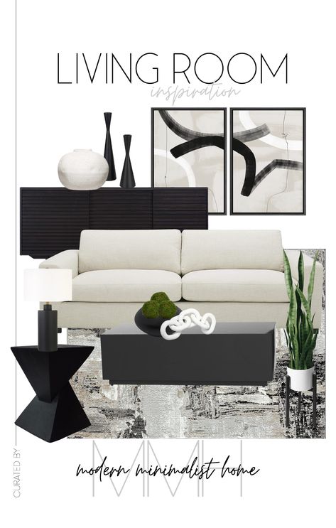 Masculine Decor Living Room, Living Room Inspiration Modern, Modern White Living Room, Organic Living Room, Cream Living Rooms, Black Rooms, Hm Home, Modern Minimalist Home, Home Decor Aesthetic