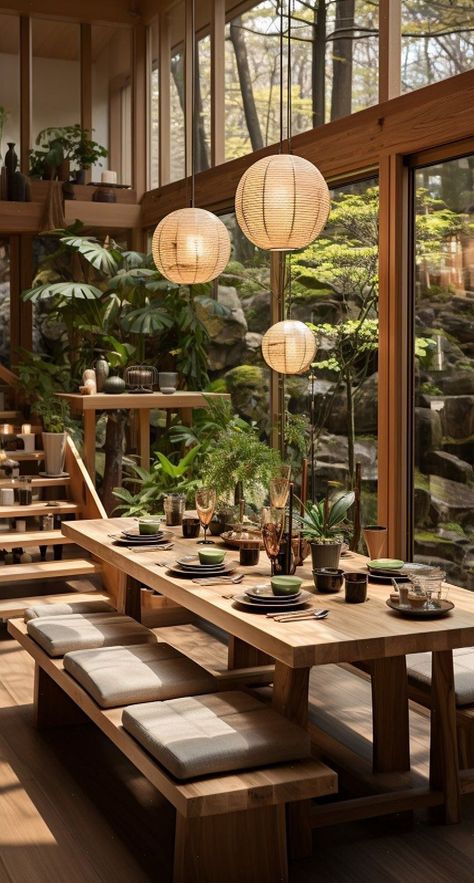 #Oasis #Enchanting #InteriorDesign #Garden #The #HomeInspiration #HomeIdeas #the #in #Allure #DecorInspiration #Outdoor #of #Kitchens Japanese Interior Design Living Room, Whimsical Living Room, Ideas For Apartments, Kitchens Ideas, Asian Interior, Bathroom Color Schemes, Modular Kitchen Design, Aesthetic Living Room, Japanese Interior Design