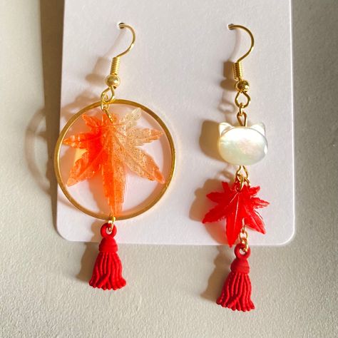 Genshin Impact Kazuha, Instagram Page, Handmade With Love, Accessories Earrings, Genshin Impact, With Love, Etsy Earrings, Dangle Drop Earrings, Handmade Items