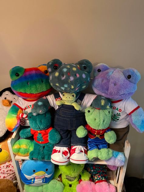 Build A Bear Frog Collection, Build A Bear Collection, Build A Bear Frog Clothes, Cute Build A Bears, Build A Bear Frog Aesthetic, Build A Bear Aesthetic, Frog Build A Bear, Bab Frogs, Build A Bear Frog