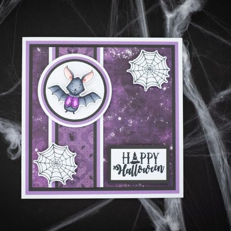 Crafters Companion Halloween, Crafters Companion Halloween Cards, Craft With Friends, Fall Paper Crafts, Crafters Companion Cards, Lots Of Layers, Halloween Cards Handmade, Friend Crafts, Purple Cards