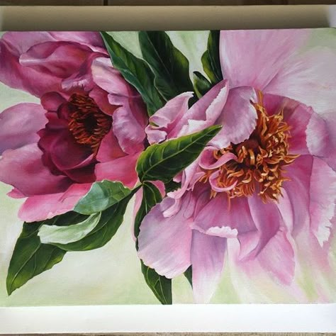 Diy Framed Art, Paint Flowers, Peony Painting, Acrylic Painting Flowers, Acrylic Artwork, 수채화 그림, Acrylic Oil Painting, Oil Painting Flowers, Flowers Art