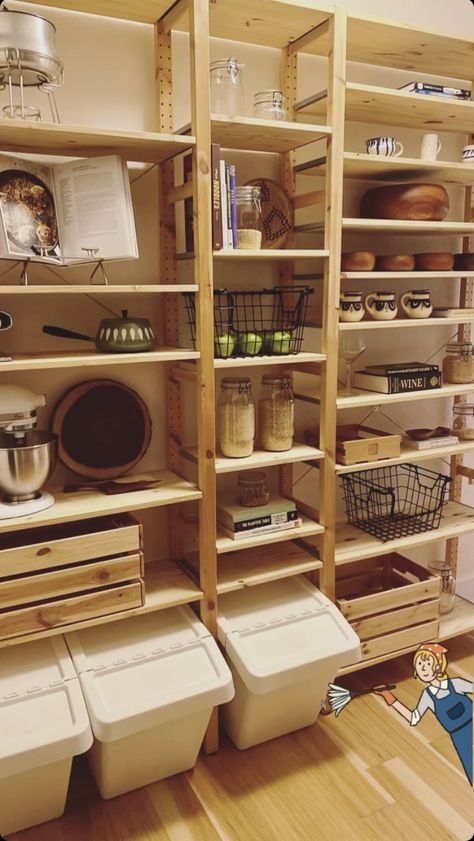 Ikea Ivar Pantry Hack, Ivar Ikea Pantry, Ivar Garage Storage, Ivar Storage Ideas, Ikea Ivar Pantry Storage Ideas, Bulk Storage Pantry, Ikea Ivar Pantry, Ivar Pantry Ideas, Ivar Kitchen Storage