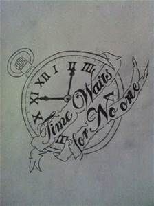 time waits no one tattoo - - Yahoo Image Search Results Gf Tattoo, Time Clock Tattoo, Clock Tattoo Sleeve, Clock Tattoos, Time Waits For No One, Camera Tattoos, One Tattoo, Tattoo Time, Clock Tattoo Design