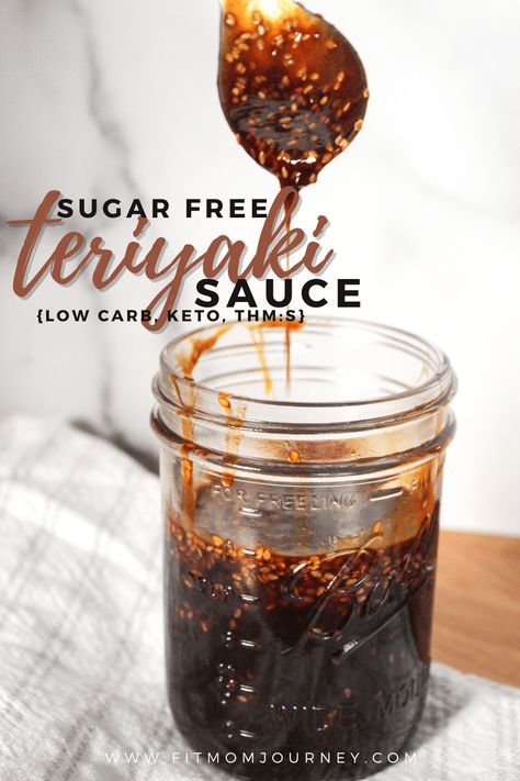 Asian Keto, Sugar Free Teriyaki Sauce, Taffy Recipe, Crunchy Life, Sweet Teriyaki Sauce, Teriyaki Sauce Recipe, Keto Sauces, Creamy Salad Dressing, Low Carb Low Sugar