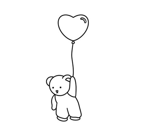 Cute Small Drawings Love, Small Love Drawings, Easy Pretty Drawings, Cute Small Easy Doodles, Cute Teddy Bear Drawing, Teddy Bear Doodle, Teddy Bear Tattoo, Small Pretty Tattoos, Flash Tattoo Designs