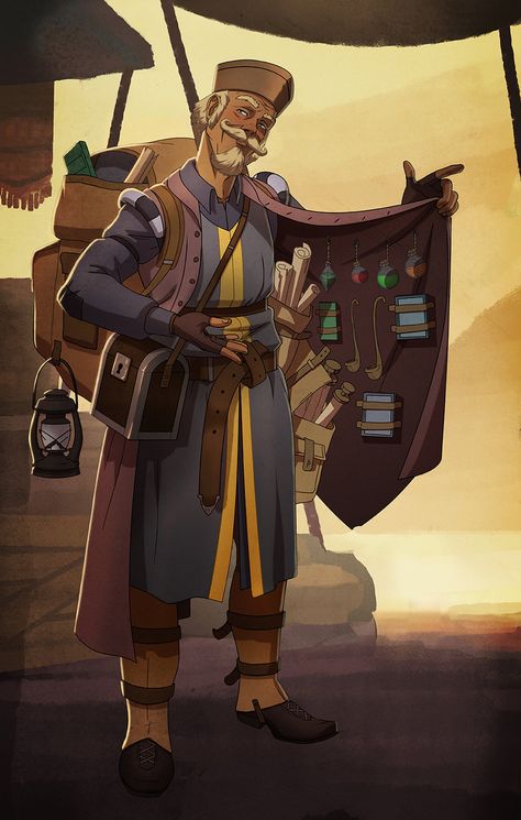 Trader by DarkKenjie Trader Character Design, Arte Cyberpunk, Dungeons And Dragons Characters, Dnd Art, Dungeons And Dragons Homebrew, Arte Fantasy, Fantasy Rpg, Fantasy Inspiration, Medieval Fantasy