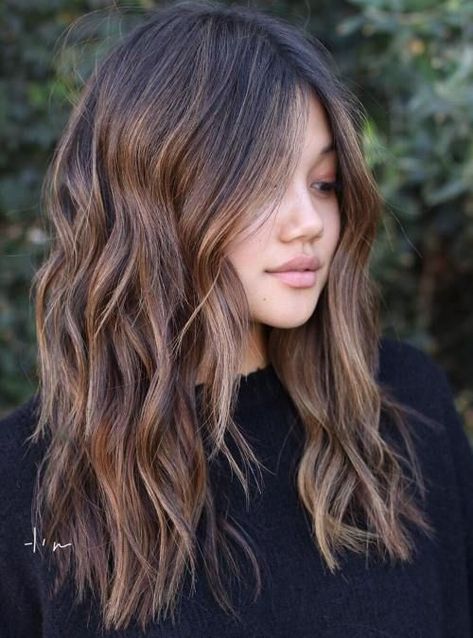 Modern Shag Haircuts No Bangs, Cute Long Bobs For Fine Hair, Hairstyle For Long Neck For Women, Medium Length Haircut Dark Brown With Highlights, Curl Type 2b Haircuts, Tousled Mid Length Hair, Lived In Layers Long Hair, Chest Length Haircut For Thick Hair, Choppy Layers Medium Length Hair