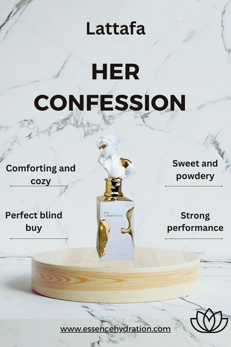 Her Confession by Lattafa Perfumes is a fragrance for women. This is a new fragrance. Her Confession was launched in 2024. Top notes are Cinnamon and Mystikal; middle notes are Tuberose, Mahonial, Jasmine and Incense; base notes are Vanilla, Tonka and Musk. Lattafa Her Confession, Spraying Perfume, Perfume Collection, Beauty And Personal Care, Spray, Personal Care, Fragrance, The 100, For Women