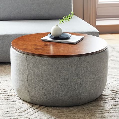 Round Storage Ottoman Living Room, Round Storage Ottoman Coffee Table, Round Coffee Table Ottoman, Large Round Storage Ottoman, Living Room Storage Ottoman, Storage Ottoman Diy, Storage Ottoman Bedroom, Ottoman Large, Ottoman Bedroom