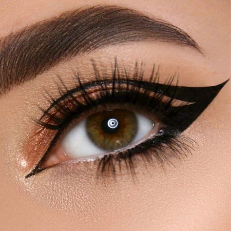 Makeup Looks With Black Eyeliner, Hawks Eye Makeup, Black Eyeliner Looks Edgy, Cat Eye Eyeliner Tutorial, Inner Corner Eyeliner, Cool Eyeliner, Liner Styles, Different Eyeliner, Everyday Eyeliner