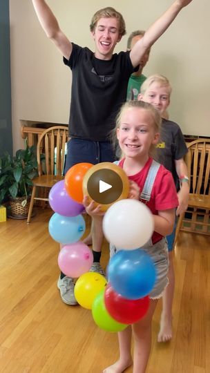 Crazy Spinning Balloons Game 🤪 | Crazy Spinning Balloons Game 🤪  Kids, Dad, and family play balloon party game with floating ring of balloons for colorful prizes.  This video was... | By Wonder and RawFacebook Balloon Pop Game, Balloon Games For Kids, Balloon Party Games, Cute Homecoming Proposals, Floating Ring, Balloon Games, Balloon Toys, Balloon Pop, Balloon Party