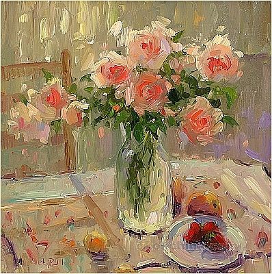 Famous Art Paintings, Pink Painting, Roses Drawing, Impressionism Painting, Flower Paintings, Impressionism Art, Expressionism Painting, Impressionist Art, Impressionist Paintings