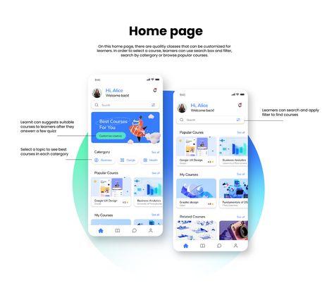 E learning platform - App concept :: Behance E Learning App Ui Design, Learning App Ui Design, E Learning App, App Design Trends, App Concept, Kids Yoga, Learning Platform, App Ui Design, E Learning